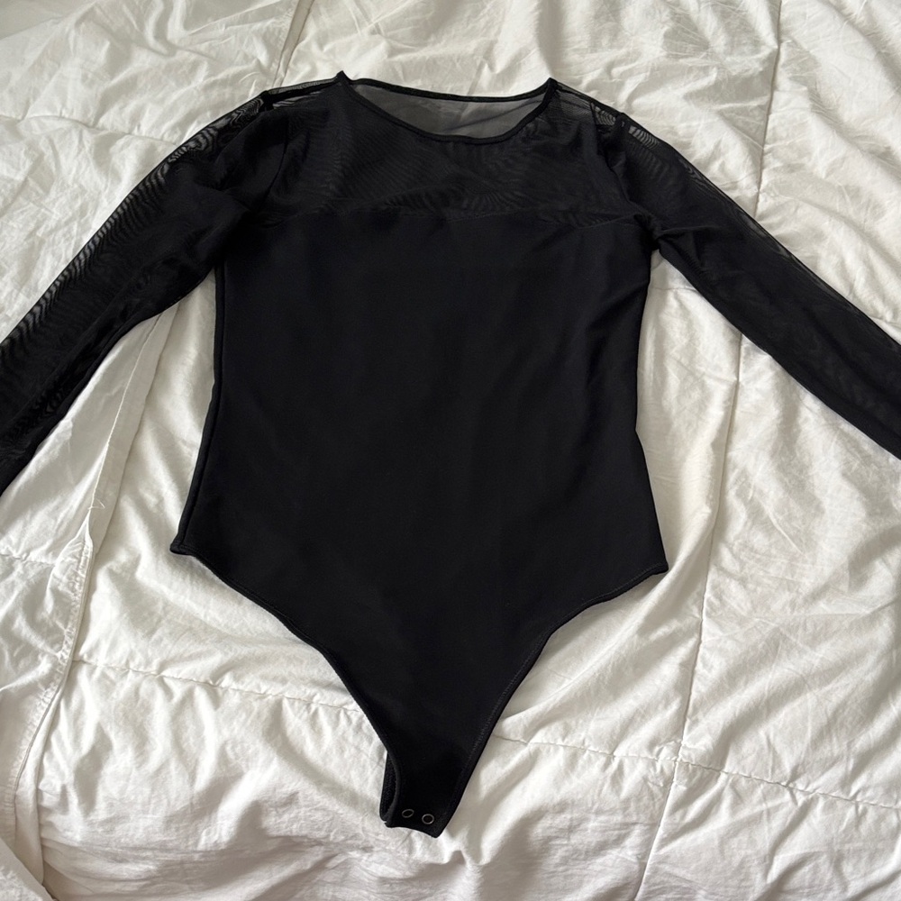 Black Long Sleeve bodysuit ( thong)